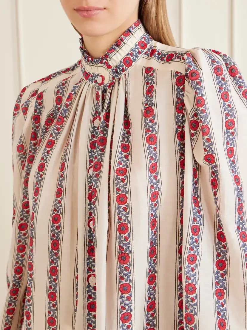 ALIX OF BOHEMIA Annabel Roseband Striped Floral-print Cotton And Silk-blend Shirt | Thumbnail 5 ALIX OF BOHEMIA Annabel Roseband Striped Floral-print Cotton And Silk-blend Shirt | Thumbnail 5