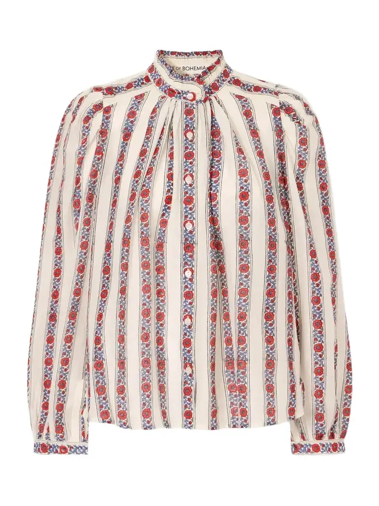 ALIX OF BOHEMIA Annabel Roseband Striped Floral-print Cotton And Silk-blend Shirt | Image 1 ALIX OF BOHEMIA Annabel Roseband Striped Floral-print Cotton And Silk-blend Shirt | Image 1
