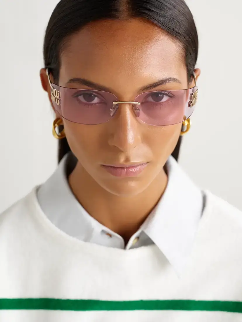 Miu Miu Eyewear D-frame Gold-tone Sunglasses | Thumbnail 2 Miu Miu Eyewear D-frame Gold-tone Sunglasses | Thumbnail 2