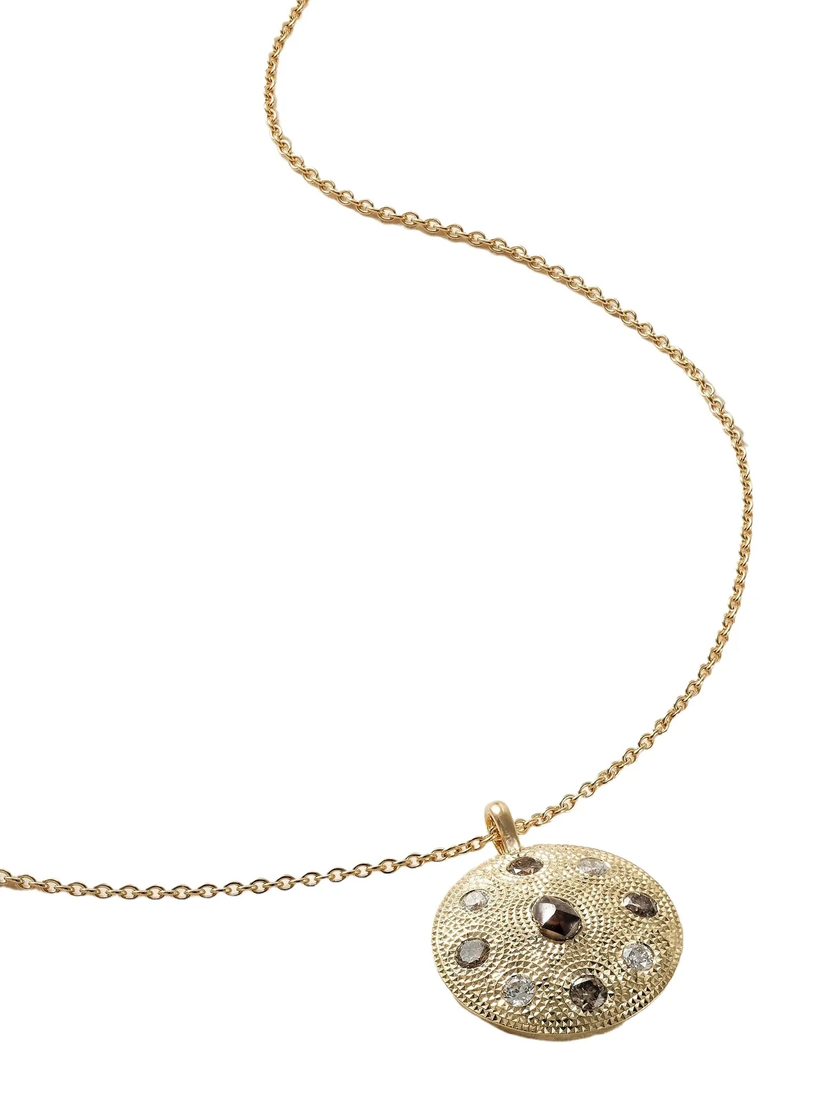 Talisman Medal 18-karat Gold Diamond Necklace Talisman Medal 18-karat Gold Diamond Necklace