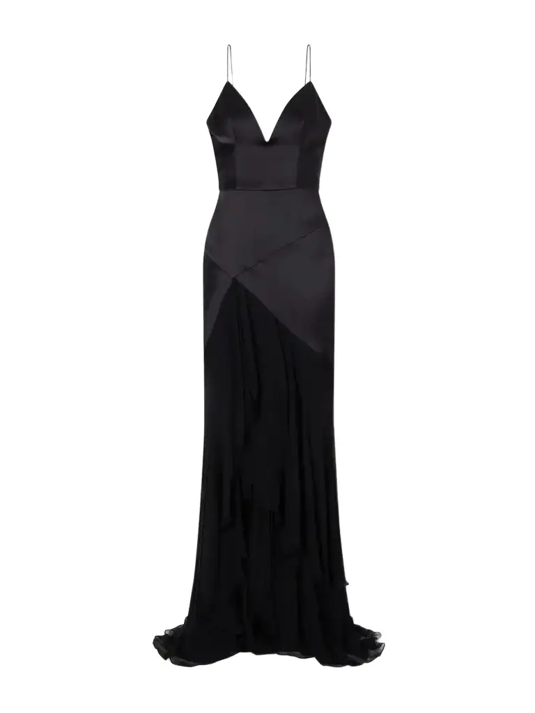 Alex Perry Paneled Silk-satin And Georgette Gown | Image 1 Alex Perry Paneled Silk-satin And Georgette Gown | Image 1