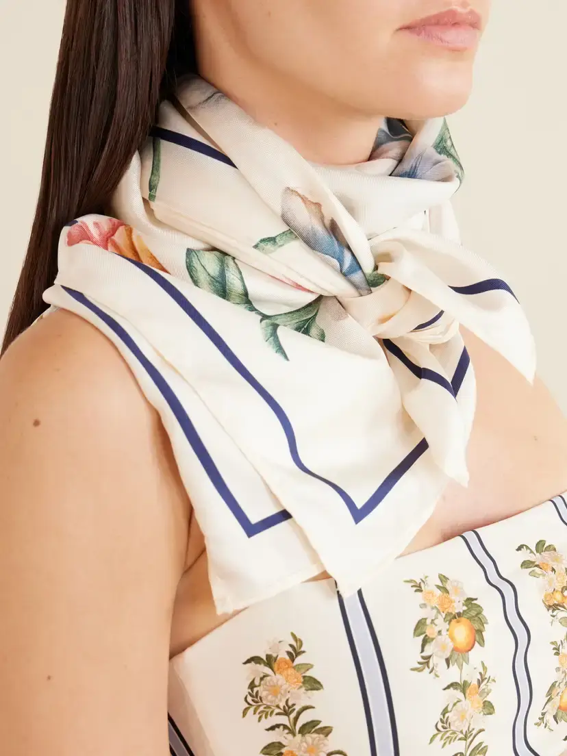 Agua by Agua Bendita Ceiba Brisa Floral-print Silk-twill Scarf | Thumbnail 2 Agua by Agua Bendita Ceiba Brisa Floral-print Silk-twill Scarf | Thumbnail 2