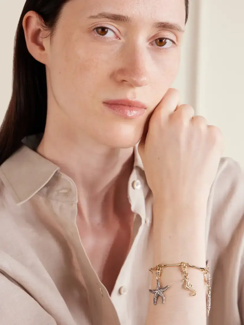 Lucy Delius Show Your Bones 14-karat Gold Rhodium-plated Diamond Bracelet | Thumbnail 2 Lucy Delius Show Your Bones 14-karat Gold Rhodium-plated Diamond Bracelet | Thumbnail 2