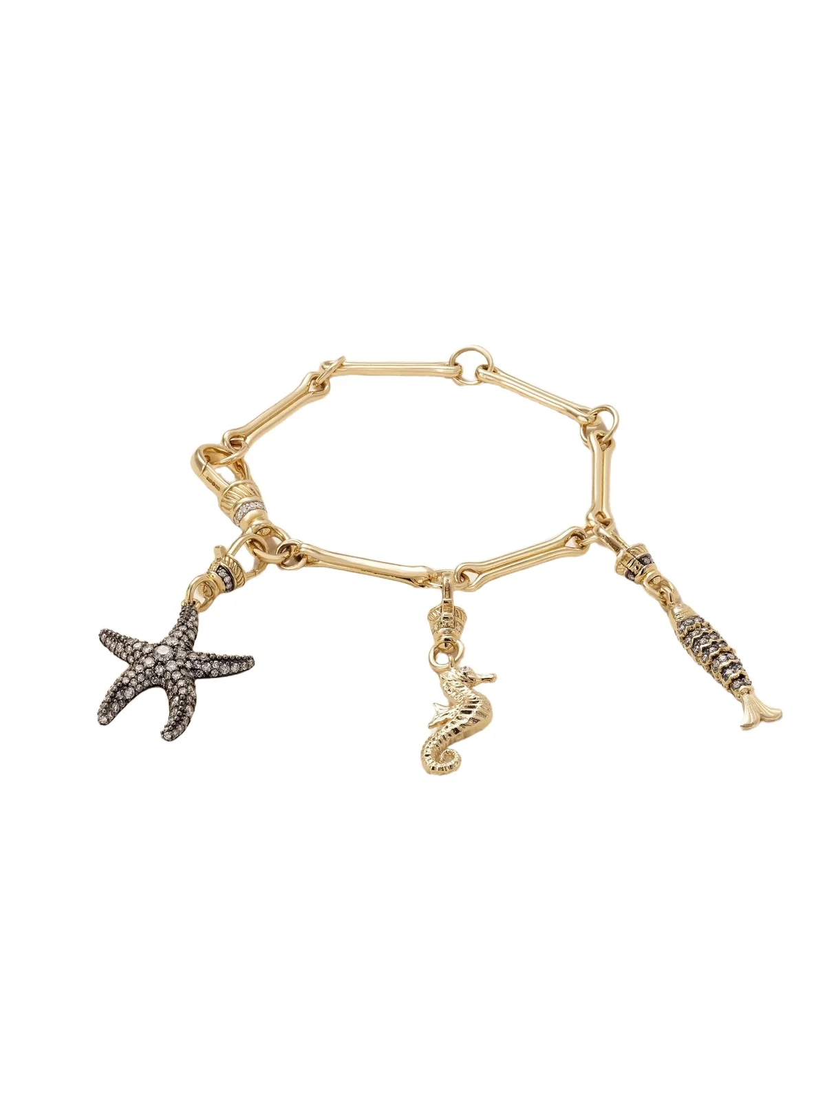 Lucy Delius Show Your Bones 14-karat Gold Rhodium-plated Diamond Bracelet