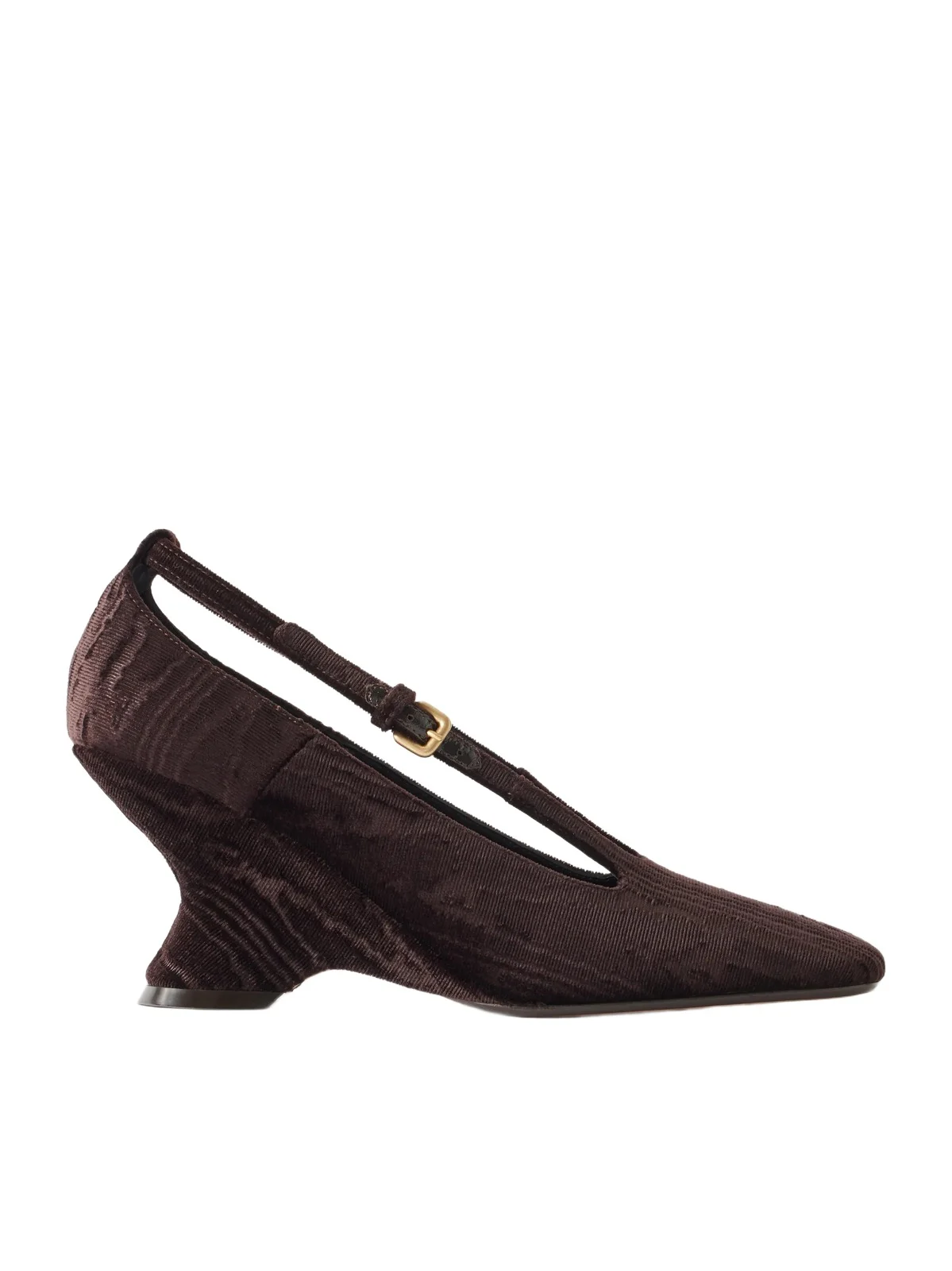 Velvet Moiré Wedge Pumps