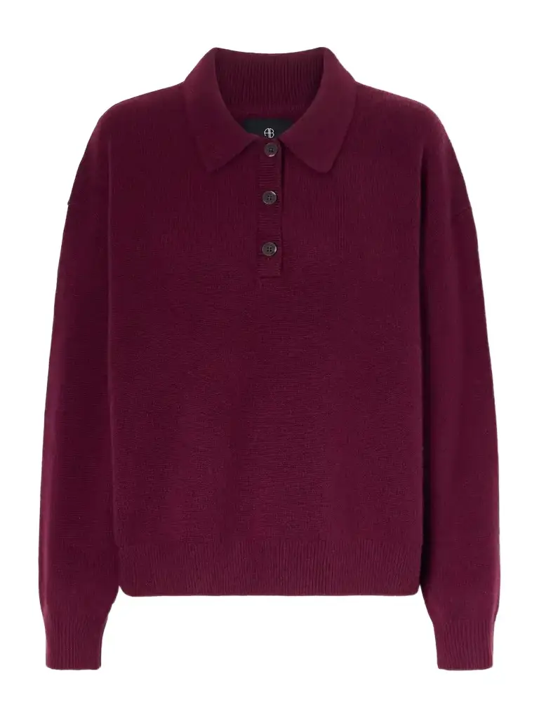 Anine Bing Cashmere Polo Sweater | Image 1 Anine Bing Cashmere Polo Sweater | Image 1