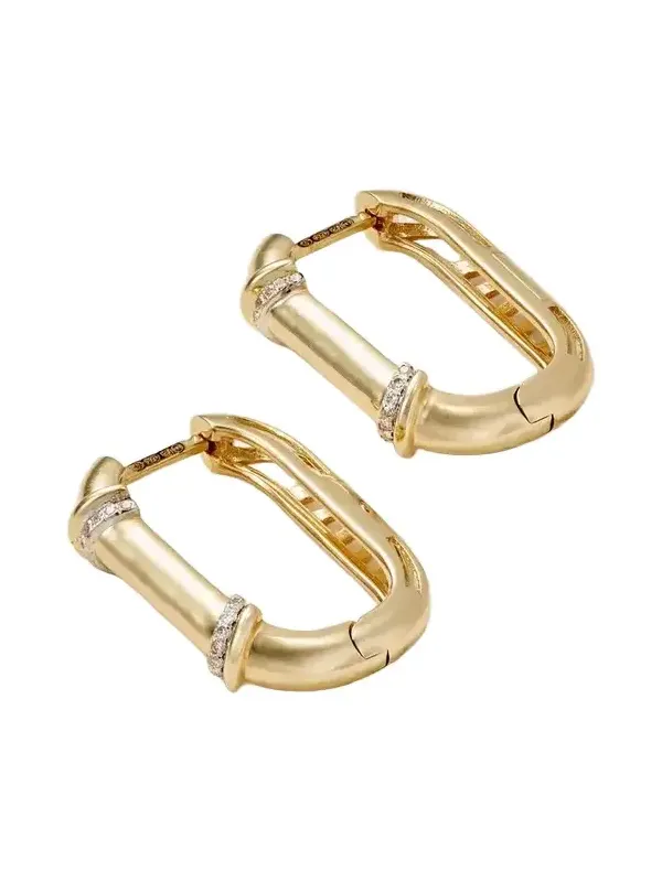 Boeuy Lock 18-karat Gold Diamond Hoop Earrings