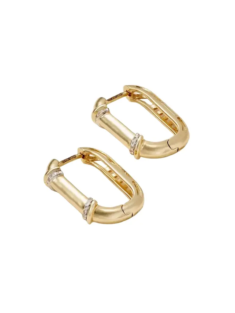 L’Atelier Nawbar Boeuy Lock 18-karat Gold Diamond Hoop Earrings | Image 1 L’Atelier Nawbar Boeuy Lock 18-karat Gold Diamond Hoop Earrings | Image 1