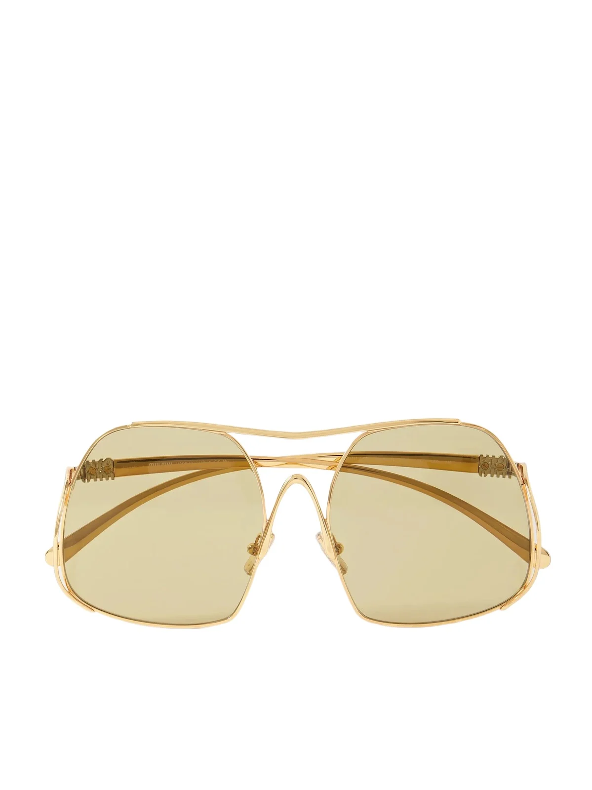 Miu Miu Eyewear Square-frame Gold-tone Sunglasses