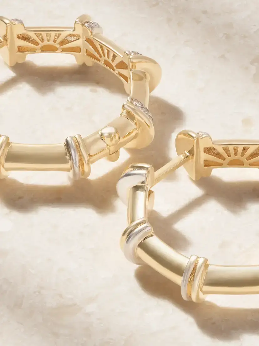 L’Atelier Nawbar Milky 18-karat Gold Diamond Hoop Earrings | Thumbnail 3 L’Atelier Nawbar Milky 18-karat Gold Diamond Hoop Earrings | Thumbnail 3