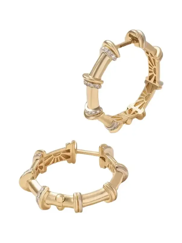 Milky 18-karat Gold Diamond Hoop Earrings
