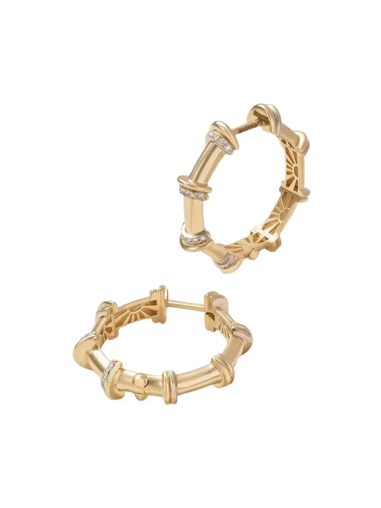 L’Atelier Nawbar Milky 18-karat Gold Diamond Hoop Earrings | Image 1 L’Atelier Nawbar Milky 18-karat Gold Diamond Hoop Earrings | Image 1