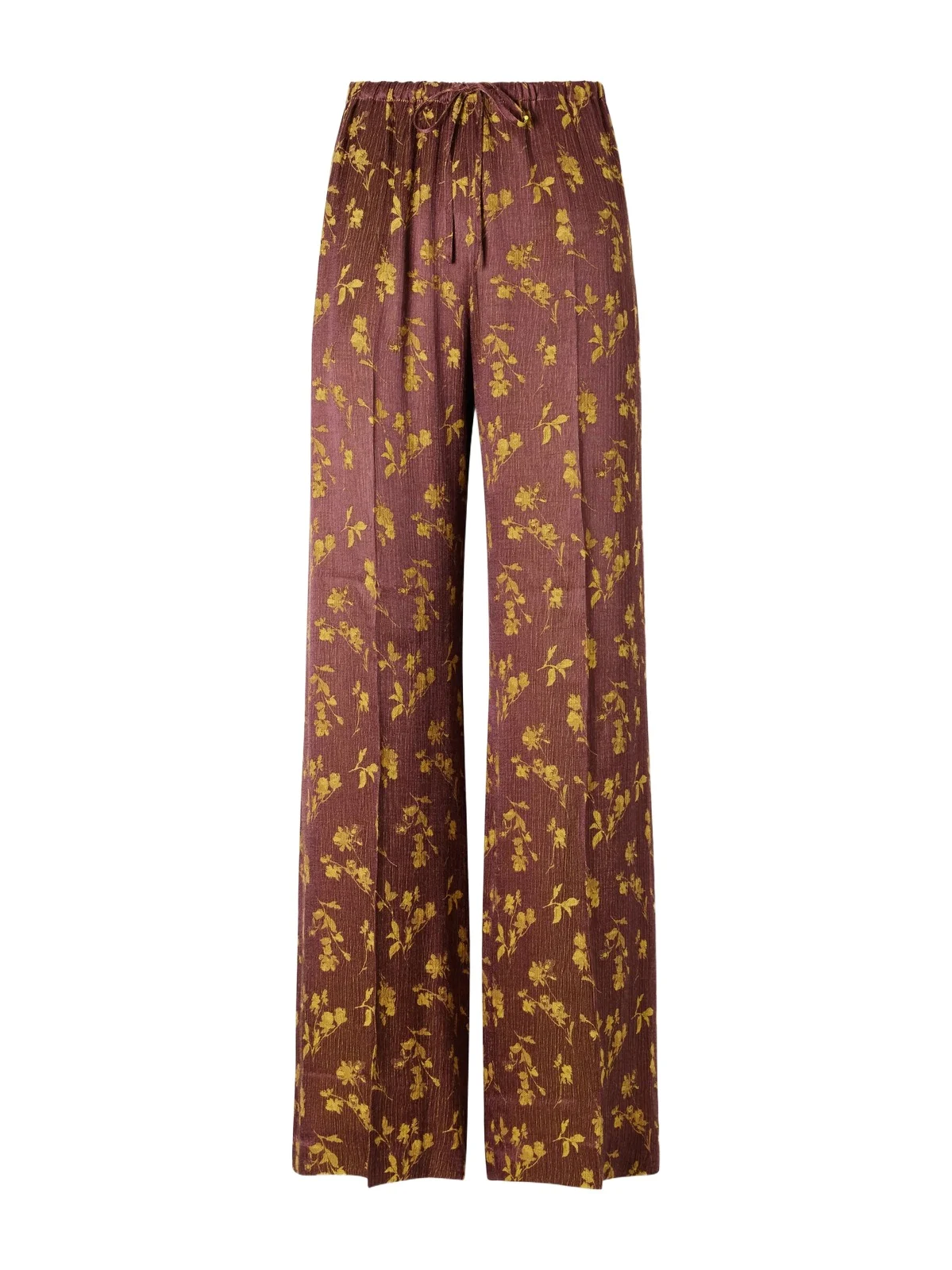 Floral-jacquard Satin Wide-leg Pants Floral-jacquard Satin Wide-leg Pants