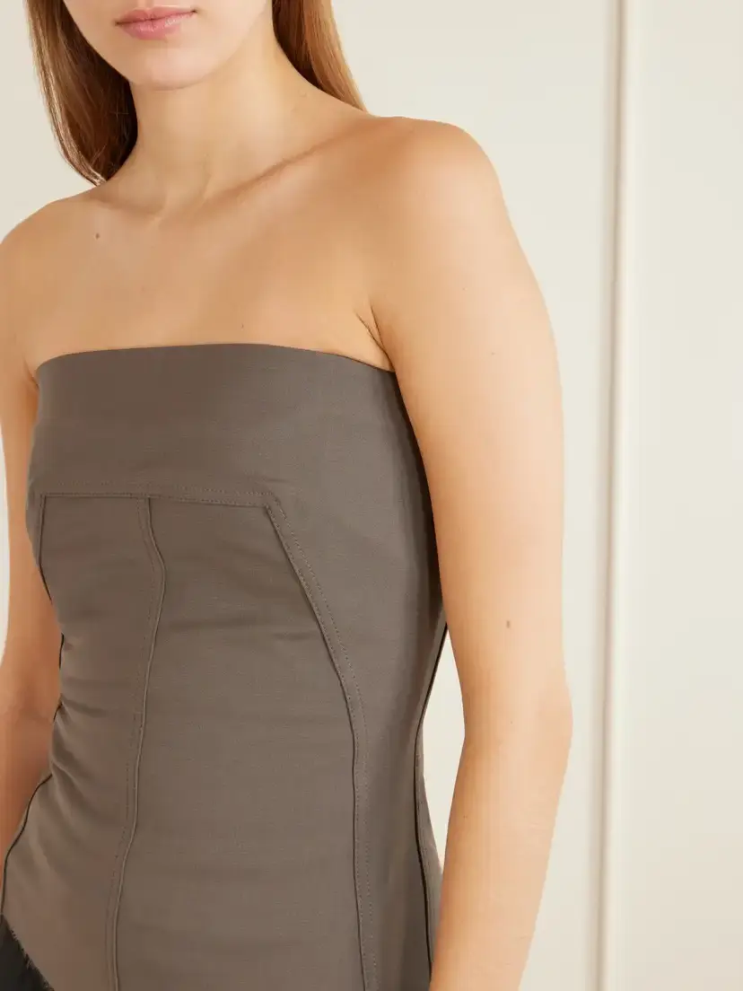 Rick Owens Strapless Wool-blend Bustier Top | Thumbnail 4