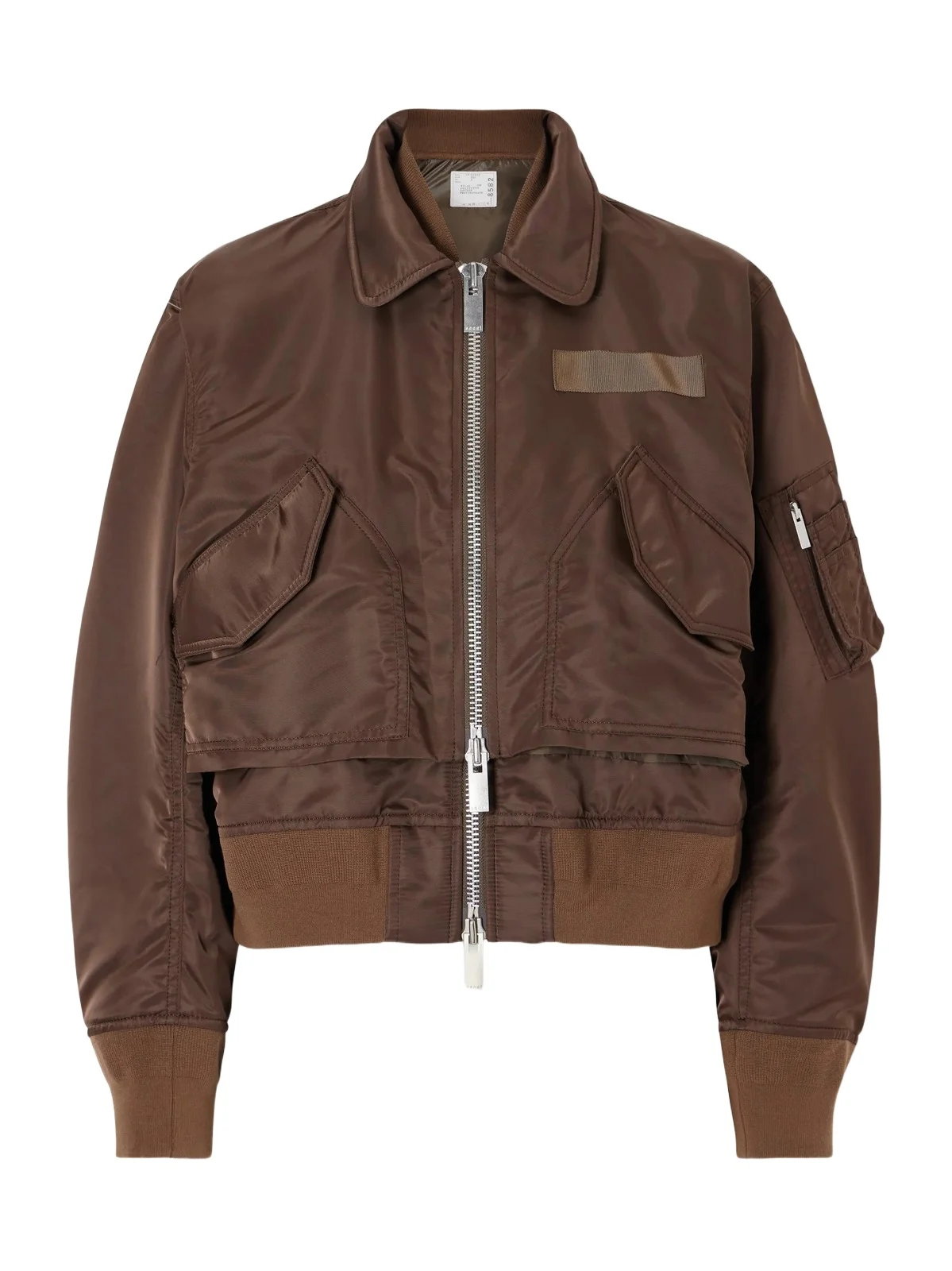 Cropped Padded Shell Bomber Jacket