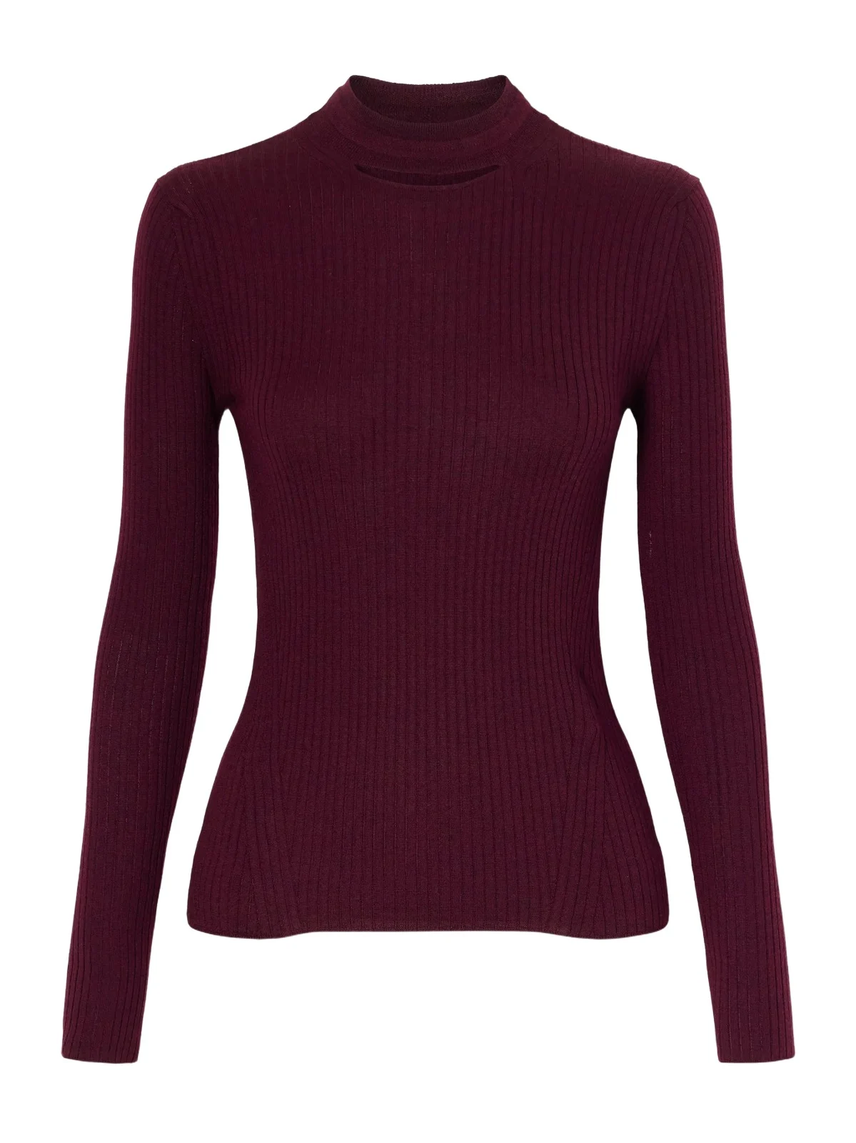 Jil Sander Ribbed Silk And Wool-blend Sweatshirt - Burgundy