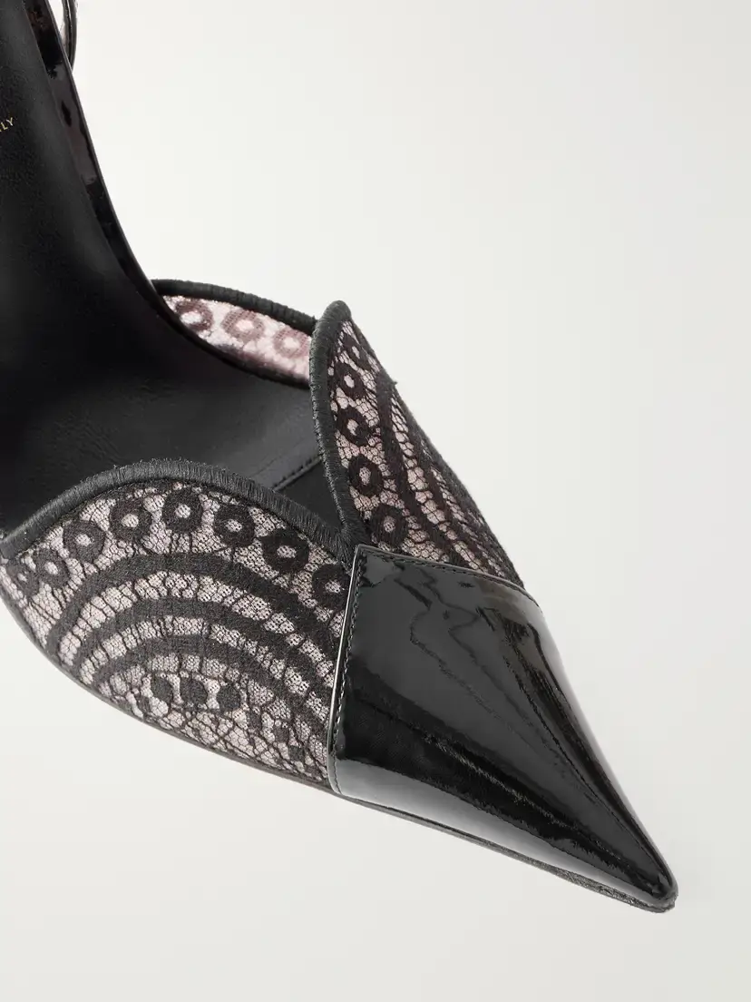 Tom Ford Selen 105 Lace And Patent-leather-trimmed Pumps | Thumbnail 5