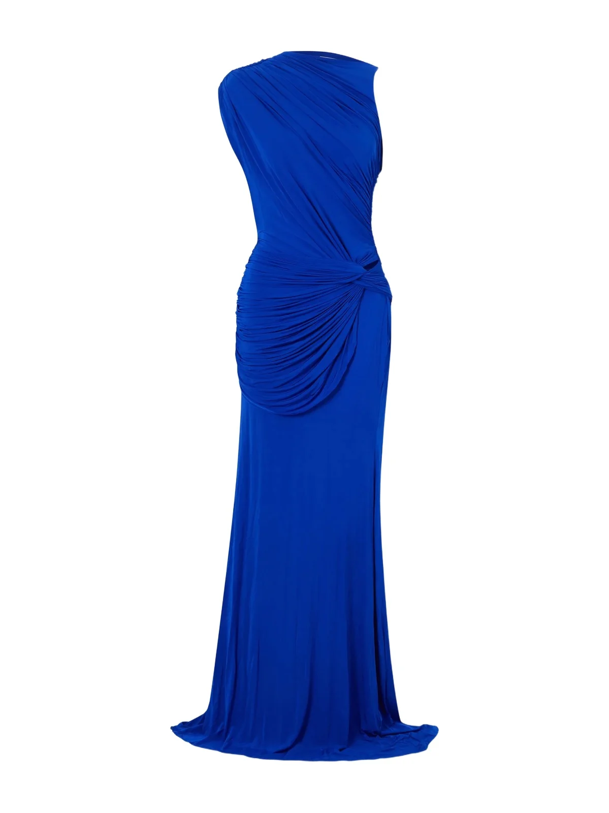 Asymmetric Gathered Stretch-jersey Gown