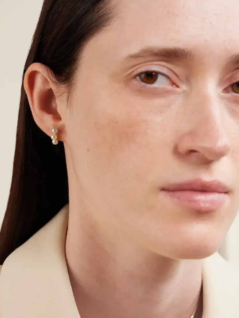 Mizuki 14-karat Gold Pearl Earrings | Thumbnail 2