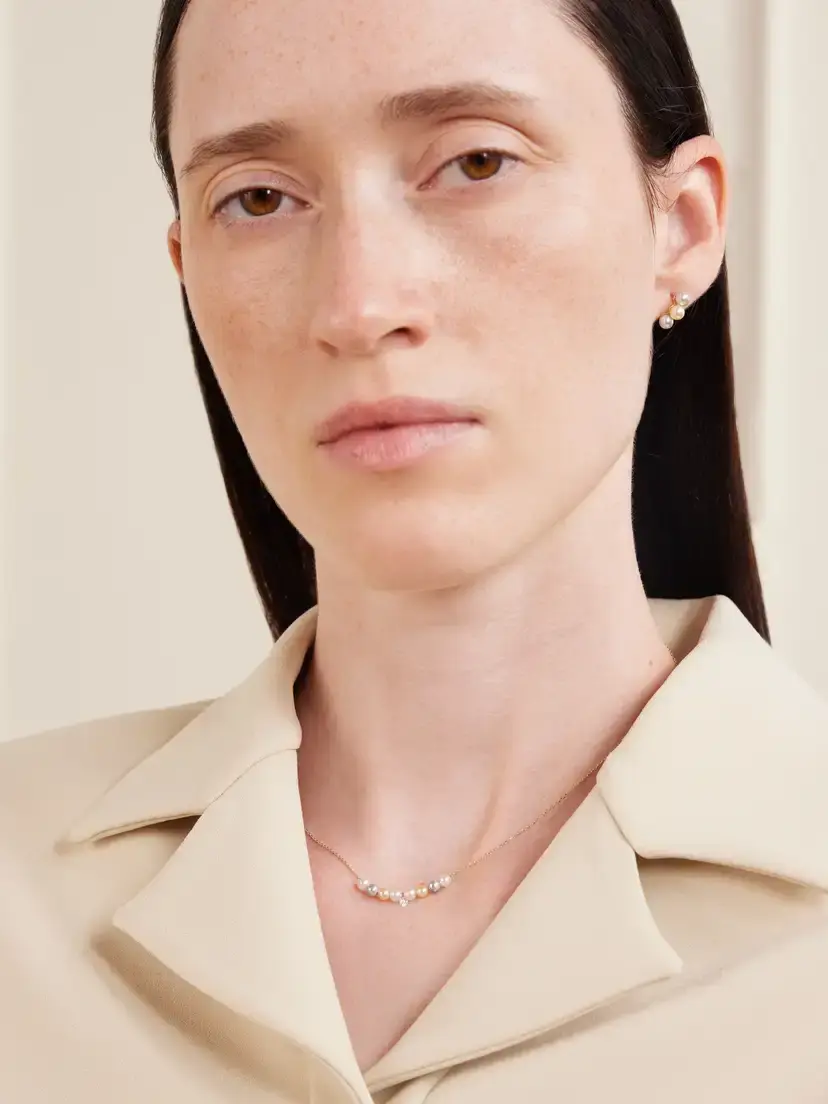Mizuki 14-karat Gold, Pearl And Diamond Necklace | Thumbnail 2 Mizuki 14-karat Gold, Pearl And Diamond Necklace | Thumbnail 2