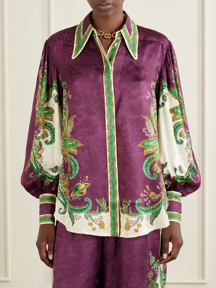 ALÉMAIS Ruthie Floral-print Satin-jacquard Shirt | Thumbnail 3 ALÉMAIS Ruthie Floral-print Satin-jacquard Shirt | Thumbnail 3
