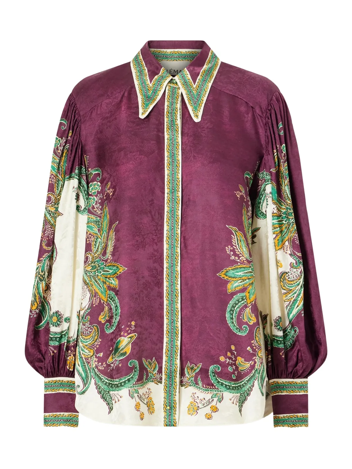 Ruthie Floral-print Satin-jacquard Shirt