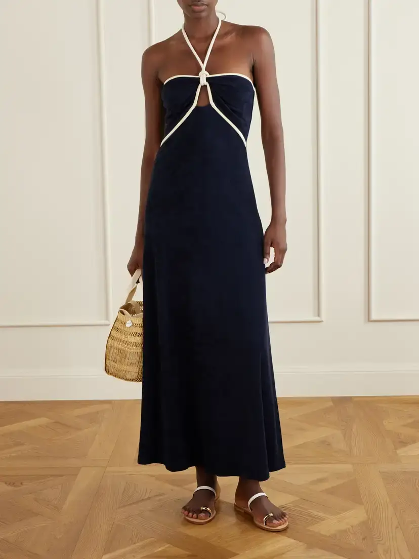 Johanna Ortiz Gleymoon Cut-out Cotton-terry Halterneck Maxi Dress | Thumbnail 2 Johanna Ortiz Gleymoon Cut-out Cotton-terry Halterneck Maxi Dress | Thumbnail 2