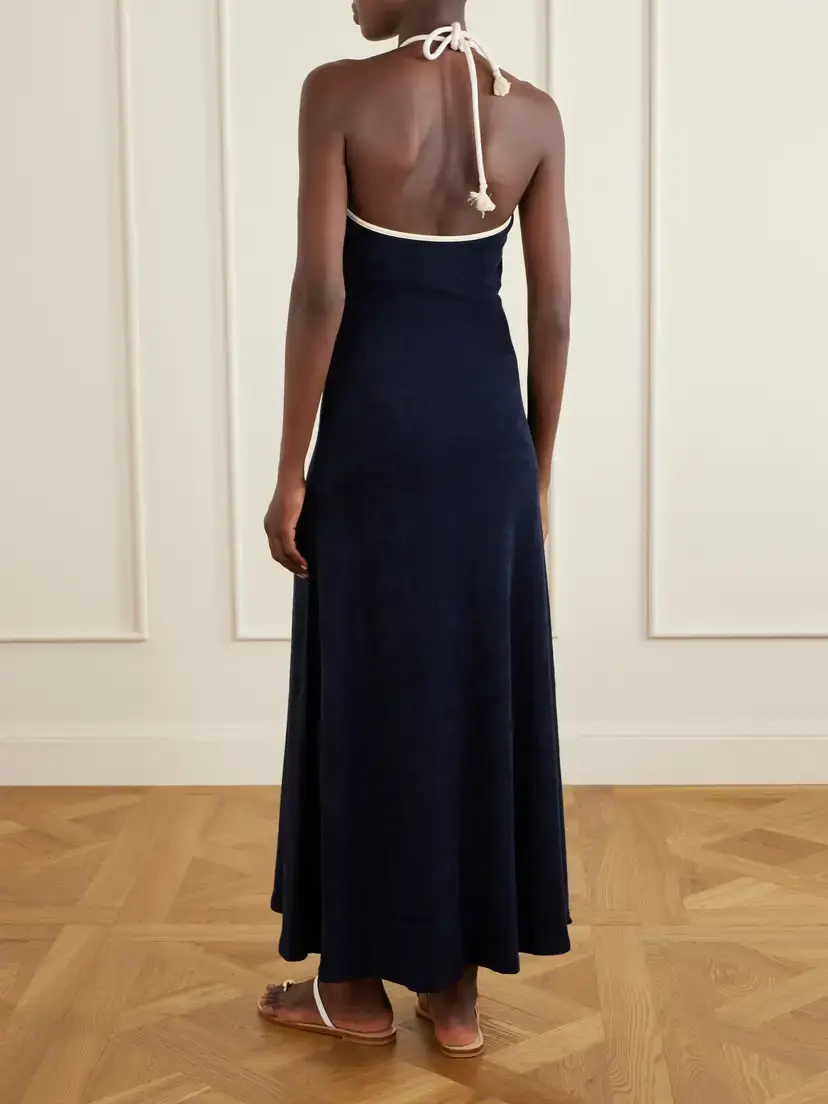 Johanna Ortiz Gleymoon Cut-out Cotton-terry Halterneck Maxi Dress | Thumbnail 3 Johanna Ortiz Gleymoon Cut-out Cotton-terry Halterneck Maxi Dress | Thumbnail 3