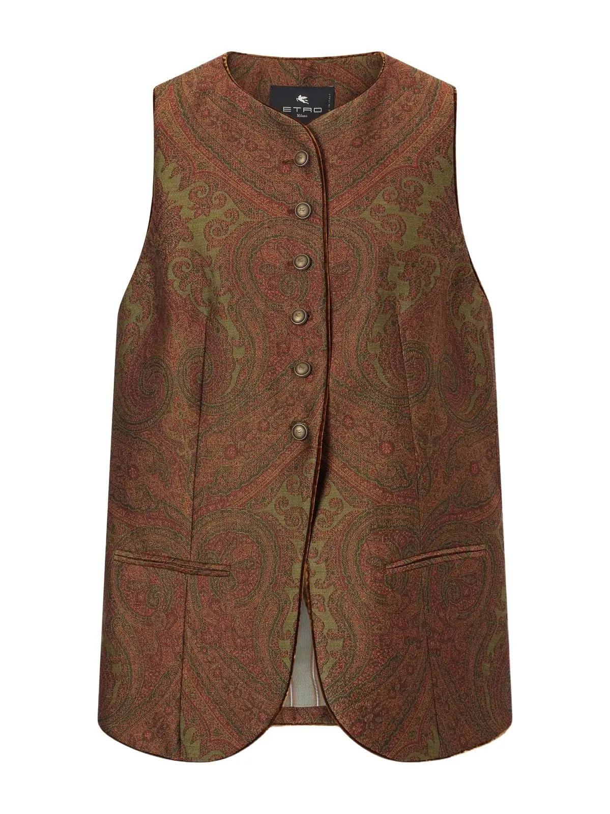 Etro Paisley Crepe-jacquard Vest