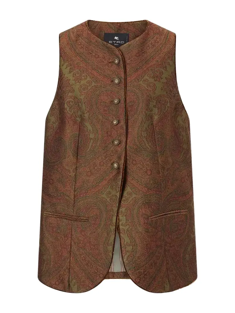 Etro Paisley Crepe-jacquard Vest | Image 1 Etro Paisley Crepe-jacquard Vest | Image 1