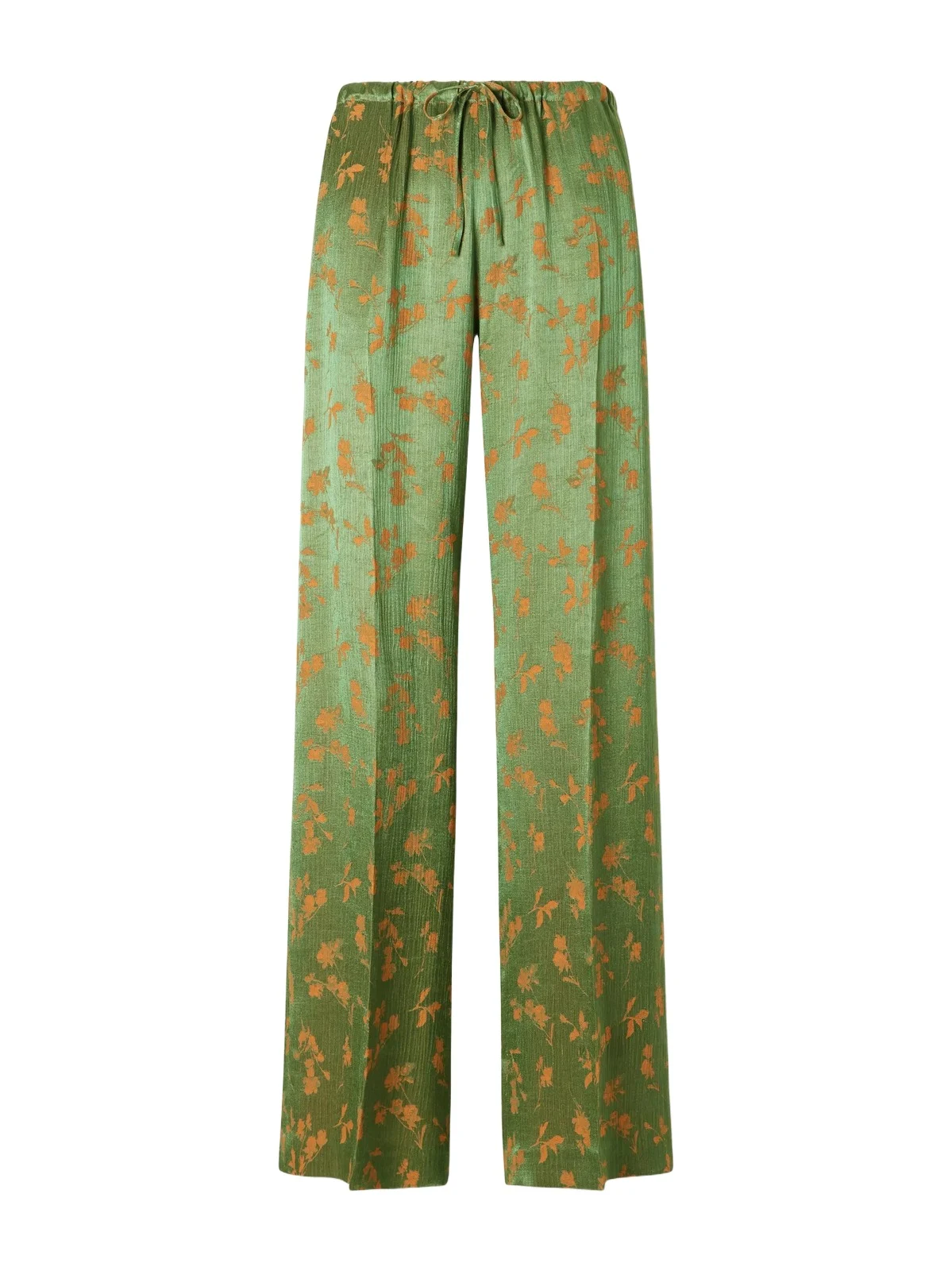 Floral-jacquard Satin Wide-leg Pants Floral-jacquard Satin Wide-leg Pants