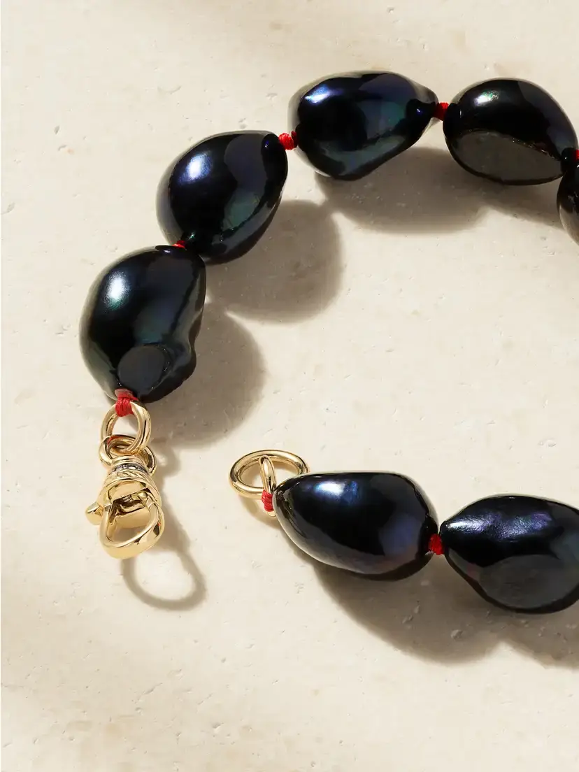 Lucy Delius 14-karat Gold, Diamonds And Pearl Bracelet - Black | Thumbnail 3 Lucy Delius 14-karat Gold, Diamonds And Pearl Bracelet - Black | Thumbnail 3