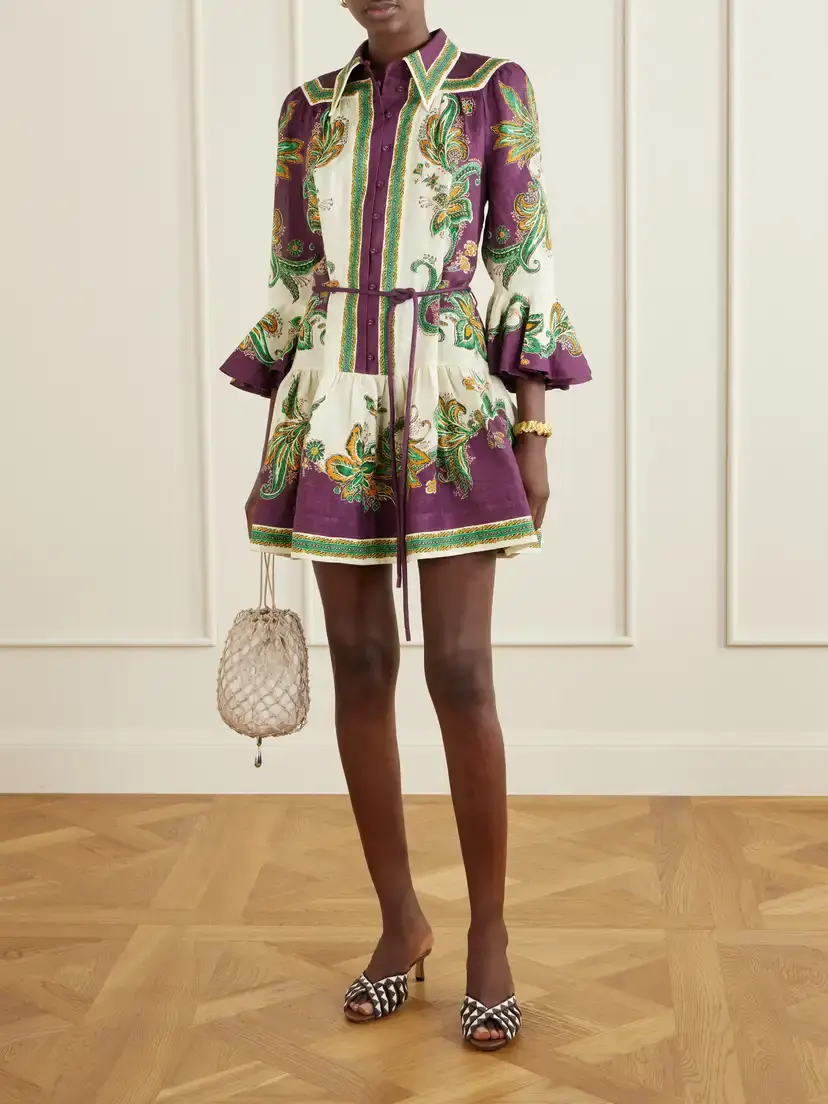 ALÉMAIS Ruthie Belted Ruffled Floral-print Linen Midi Dress | Thumbnail 2 ALÉMAIS Ruthie Belted Ruffled Floral-print Linen Midi Dress | Thumbnail 2
