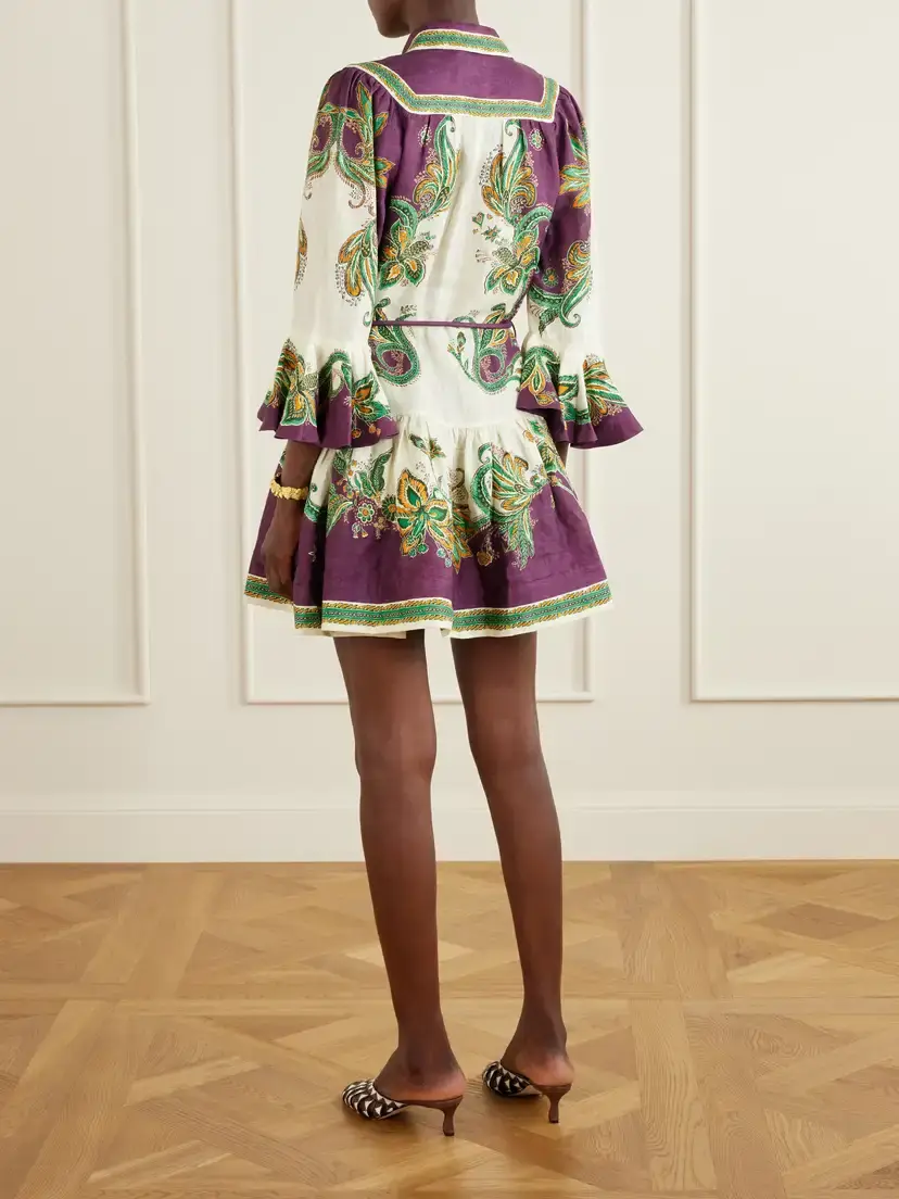 ALÉMAIS Ruthie Belted Ruffled Floral-print Linen Midi Dress | Thumbnail 3 ALÉMAIS Ruthie Belted Ruffled Floral-print Linen Midi Dress | Thumbnail 3