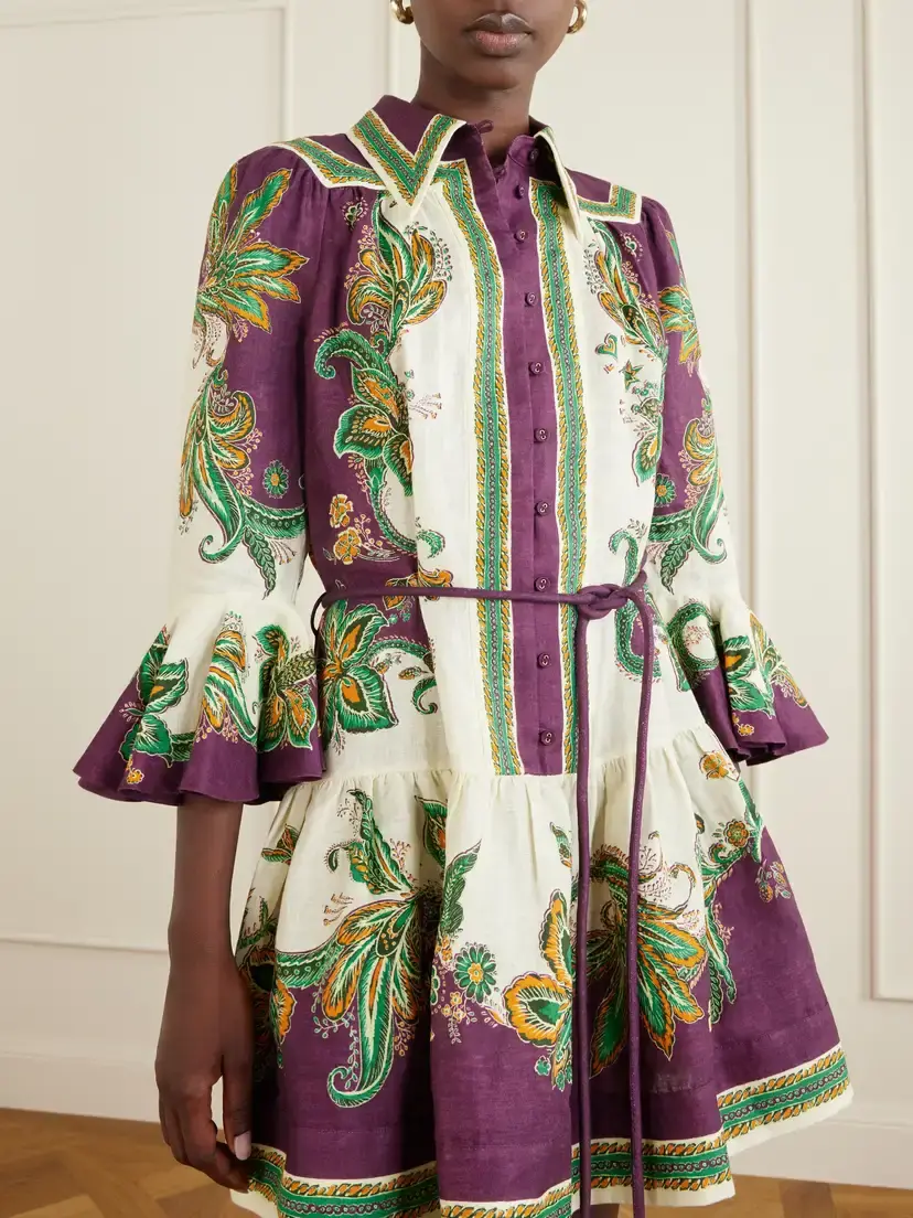 ALÉMAIS Ruthie Belted Ruffled Floral-print Linen Midi Dress | Thumbnail 4 ALÉMAIS Ruthie Belted Ruffled Floral-print Linen Midi Dress | Thumbnail 4