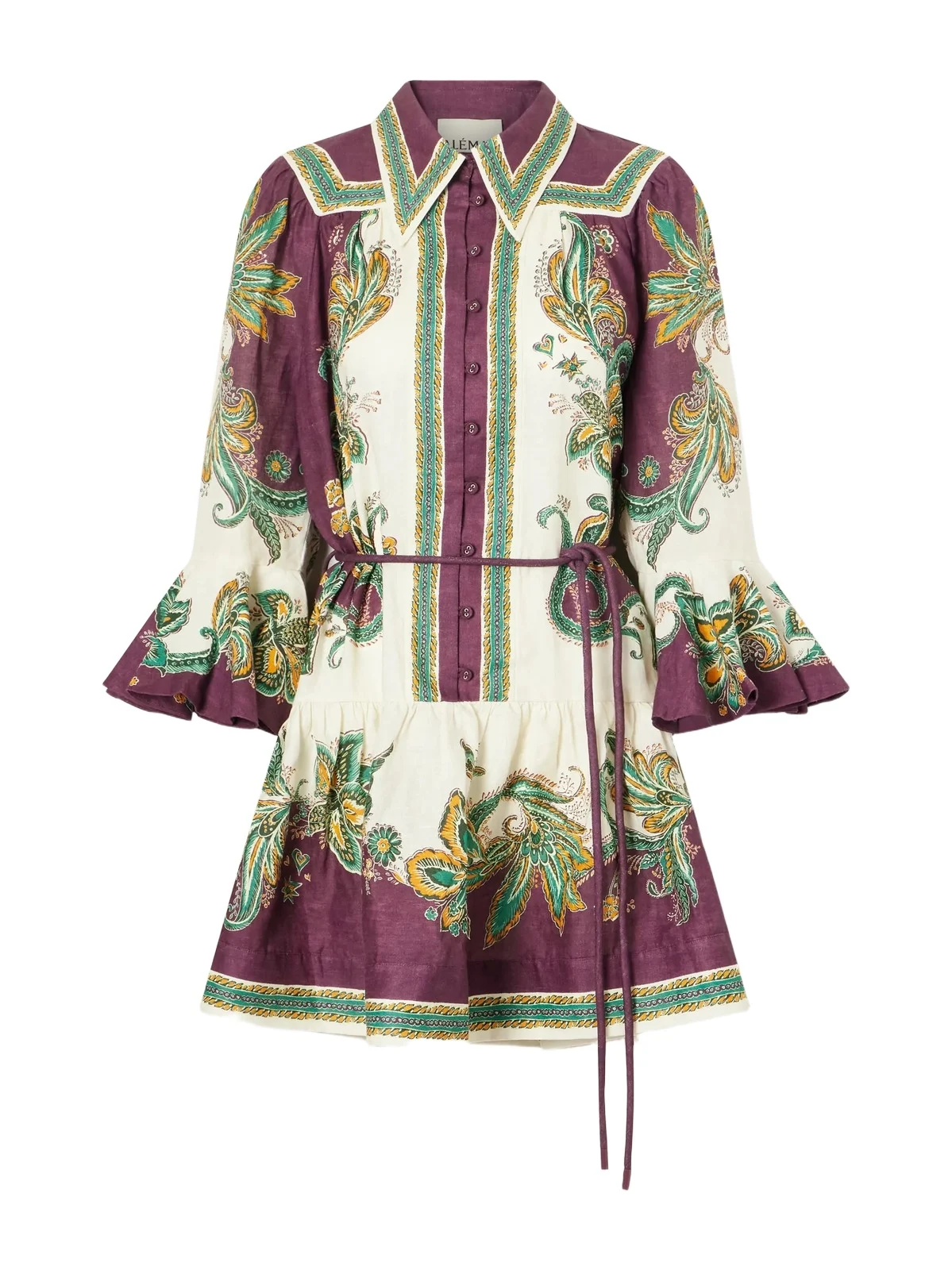 Ruthie Belted Ruffled Floral-print Linen Midi Dress Ruthie Belted Ruffled Floral-print Linen Midi Dress