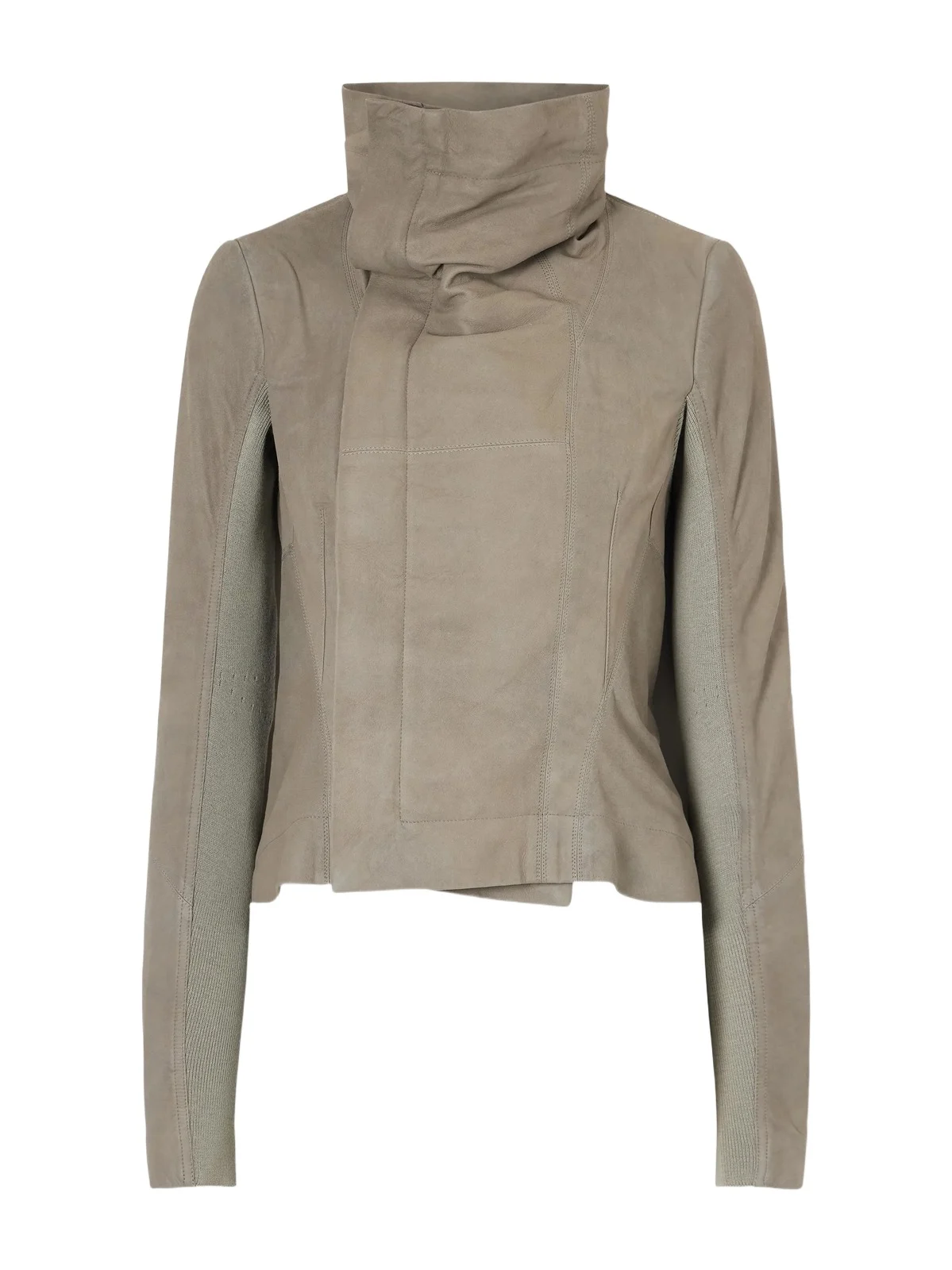 Virgin Wool-trimmed Suede Biker Jacket Virgin Wool-trimmed Suede Biker Jacket