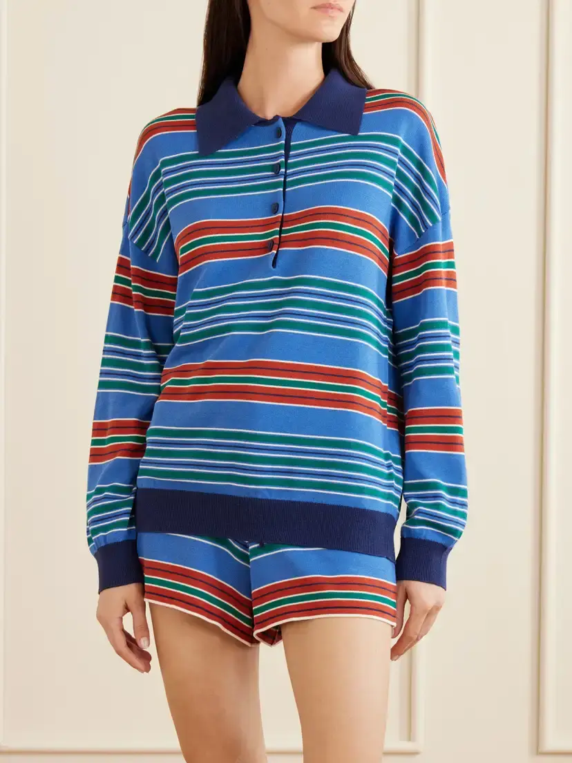 Faithfull Striped Jersey Polo Shirt - Unknown | Thumbnail 3 Faithfull Striped Jersey Polo Shirt - Unknown | Thumbnail 3