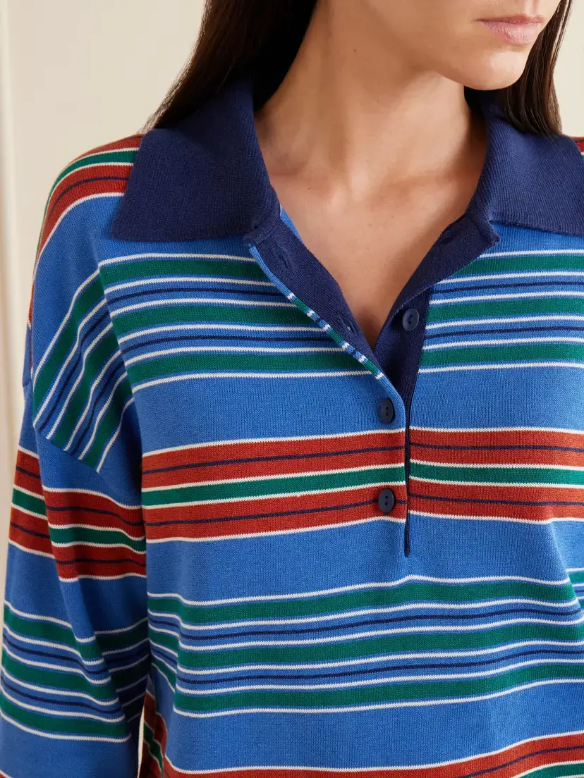 Faithfull Striped Jersey Polo Shirt - Unknown | Thumbnail 5 Faithfull Striped Jersey Polo Shirt - Unknown | Thumbnail 5