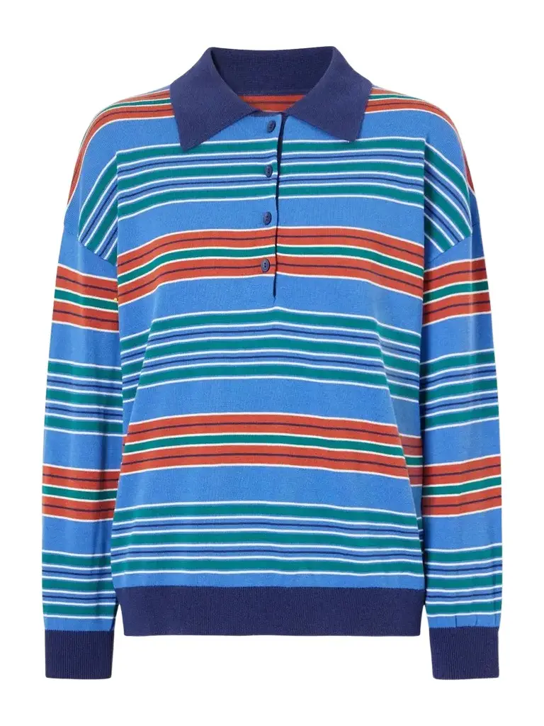 Faithfull Striped Jersey Polo Shirt | Image 1 Faithfull Striped Jersey Polo Shirt | Image 1