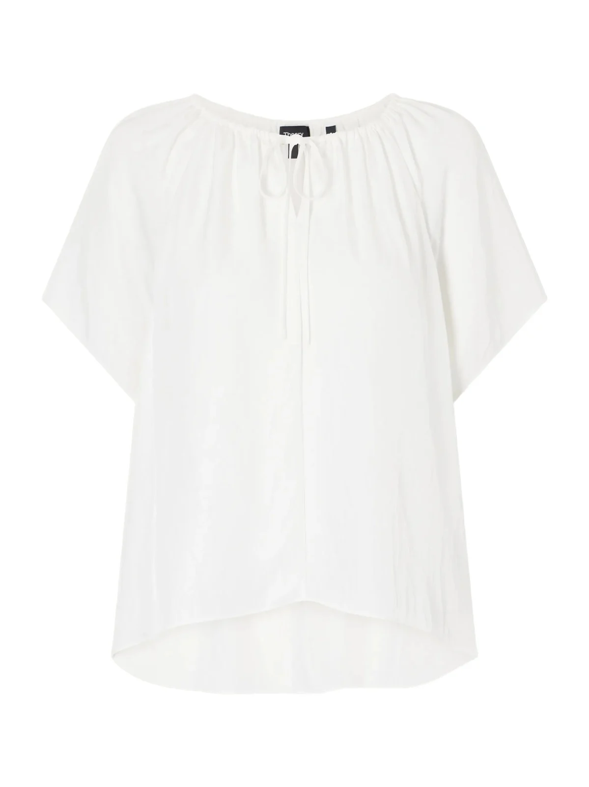 Tie-detailed Ruched Crepon Blouse