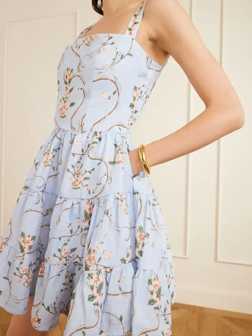 Agua by Agua Bendita Lima Floral-print Linen Mini Dress | Thumbnail 4 Agua by Agua Bendita Lima Floral-print Linen Mini Dress | Thumbnail 4