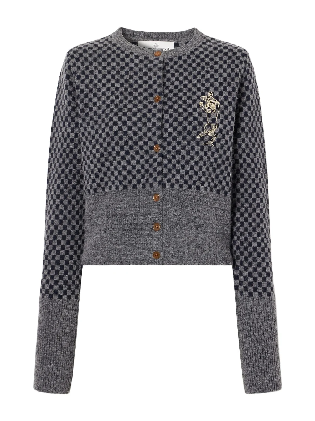 Checkmate Logo-embroidered Alpaca, Cotton And Wool-blend Cardigan - Gray Checkmate Logo-embroidered Alpaca, Cotton And Wool-blend Cardigan - Gray