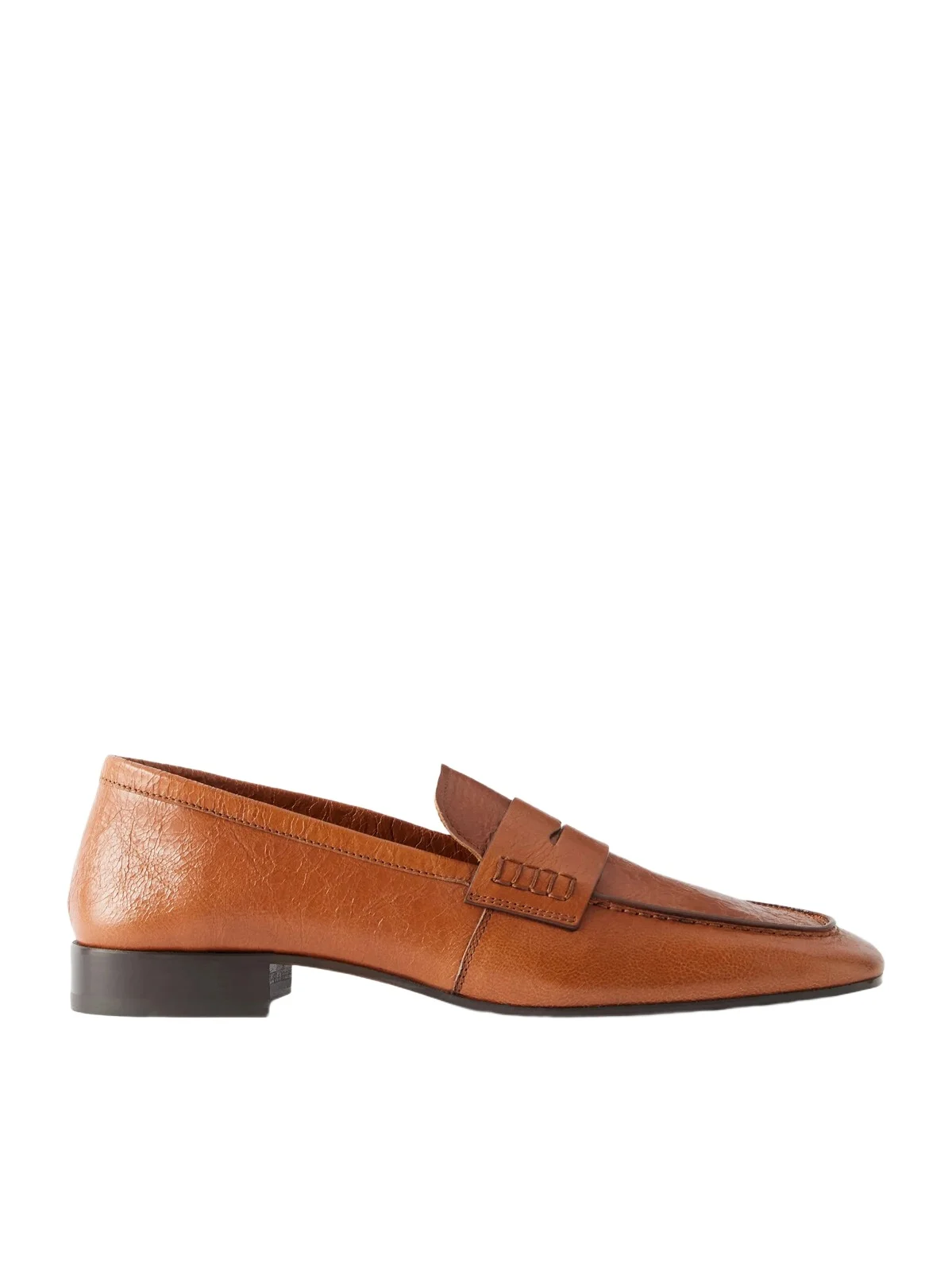 Dries Van Noten Glossed Textured-leather Penny Loafers