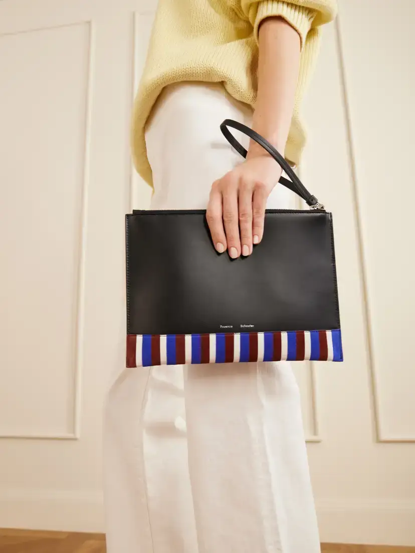Proenza Schouler Leather Intarsia Leather-trimmed Suede Pouch | Thumbnail 3