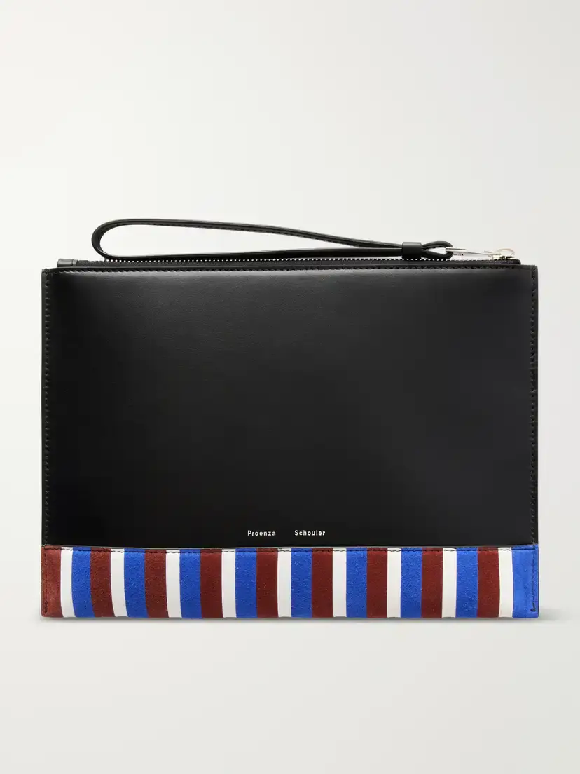 Proenza Schouler Leather Intarsia Leather-trimmed Suede Pouch | Thumbnail 4