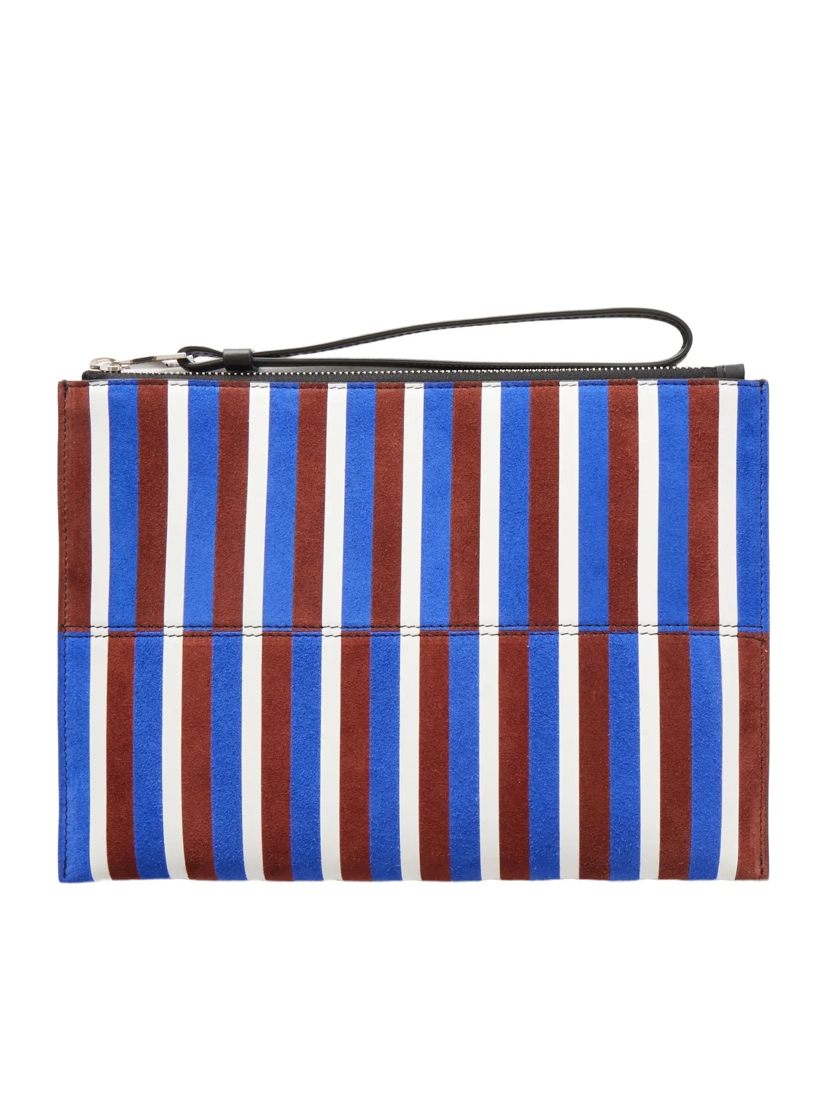 Leather Intarsia Leather-trimmed Suede Pouch Leather Intarsia Leather-trimmed Suede Pouch