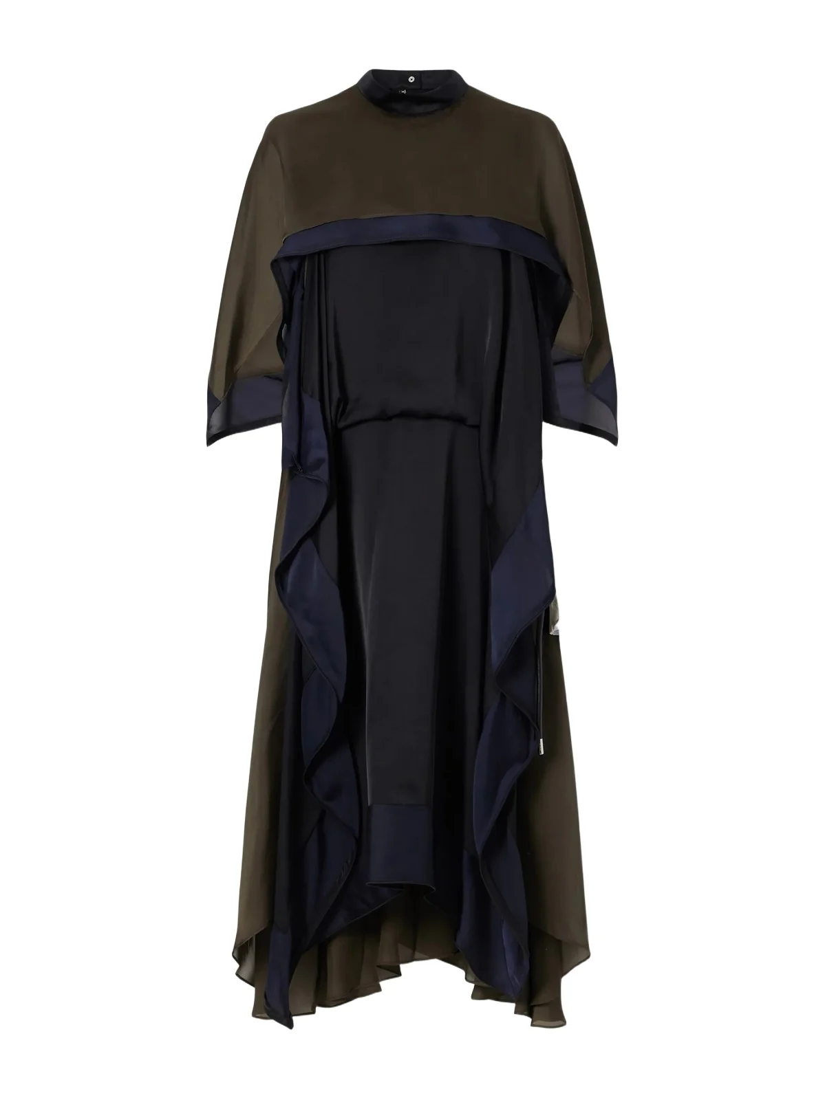 Satin Chiffon-trimmed Midi Dress Satin Chiffon-trimmed Midi Dress