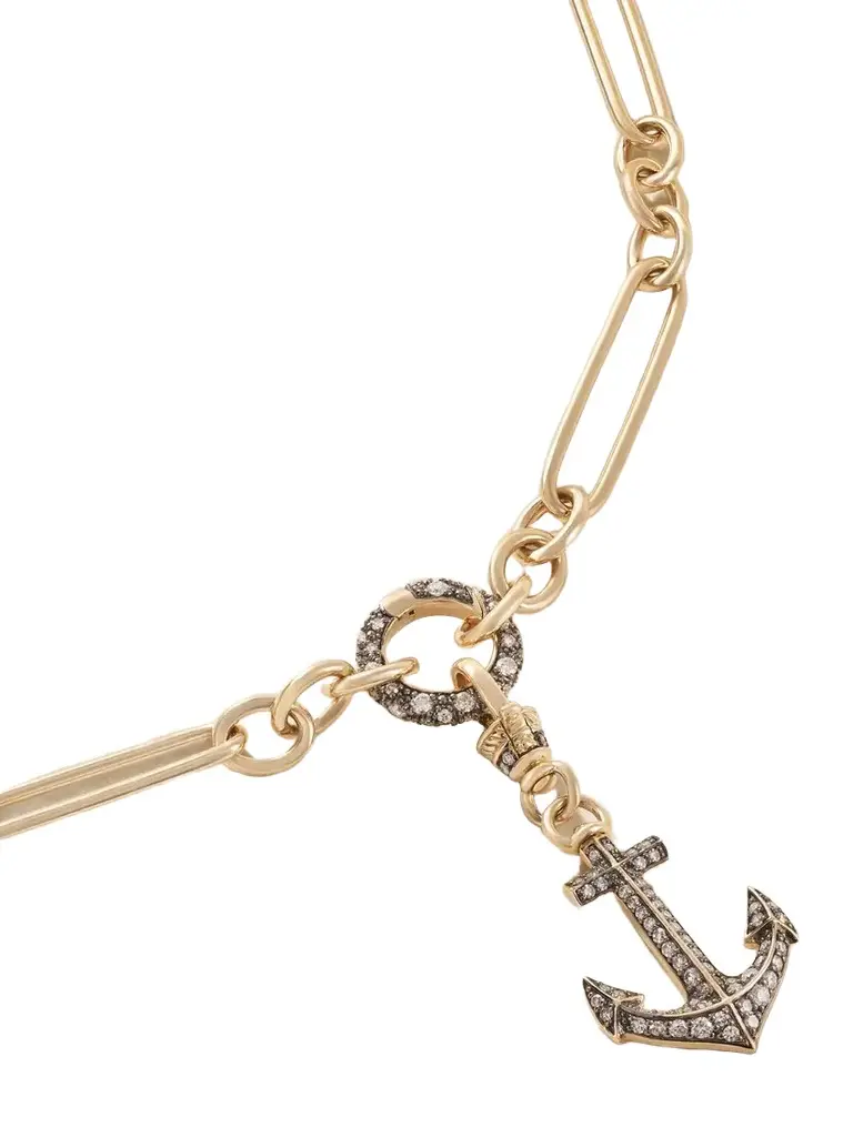 Lucy Delius Anchor 14-karat Gold Rhodium-plated Diamond Necklace | Image 1 Lucy Delius Anchor 14-karat Gold Rhodium-plated Diamond Necklace | Image 1