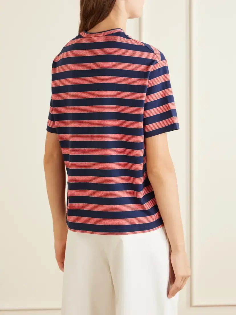 Jil Sander Loogo-embroidered Striped Cotton T-shirt | Thumbnail 3